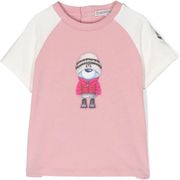 Moncler Enfant T-shirt met print Roze