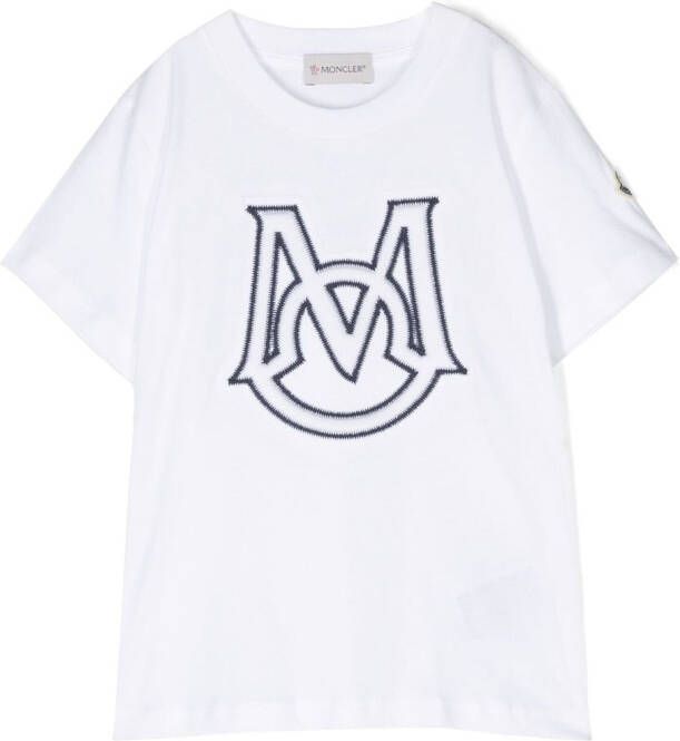 Moncler Enfant T-shirt met borduurwerk Wit