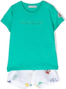 Moncler Enfant Shorts met geborduurd logo Wit