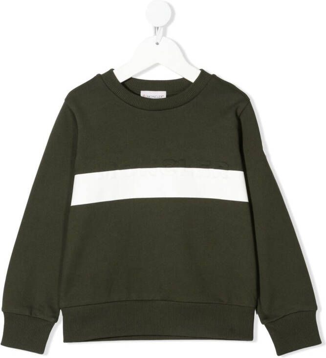 Moncler Enfant Gestreepte sweater Groen