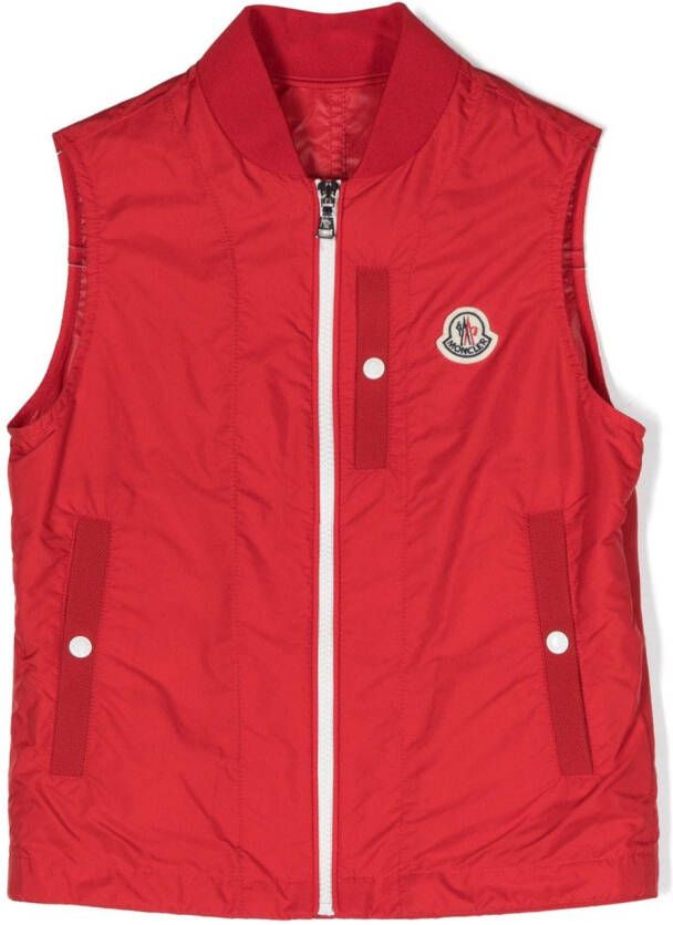 Moncler Enfant Gilet met logopatch Rood