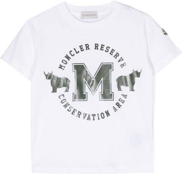 Moncler Enfant T-shirt met grafische print Wit