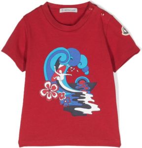 Moncler Enfant T-shirt met print Rood