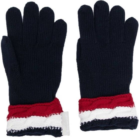 Moncler Enfant Handschoenen met gestreepte afwerking Blauw