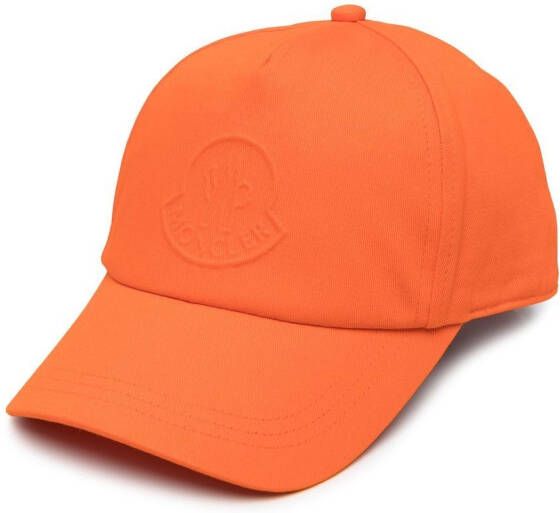Moncler Enfant Honkbalpet met logo-reliëf Oranje