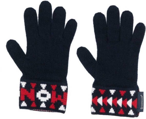 Moncler Enfant Intarsia handschoenen Blauw