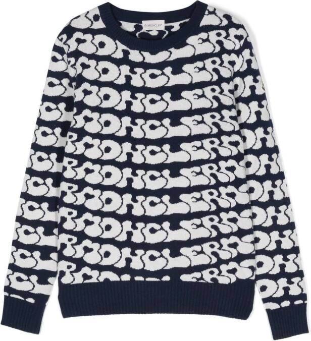 Moncler Enfant Intarsia trui Blauw