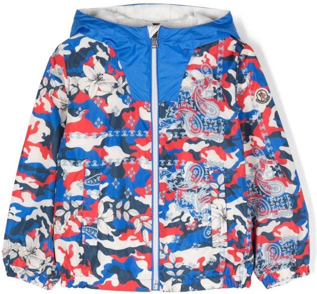 Moncler Enfant Jack met all-over print Blauw
