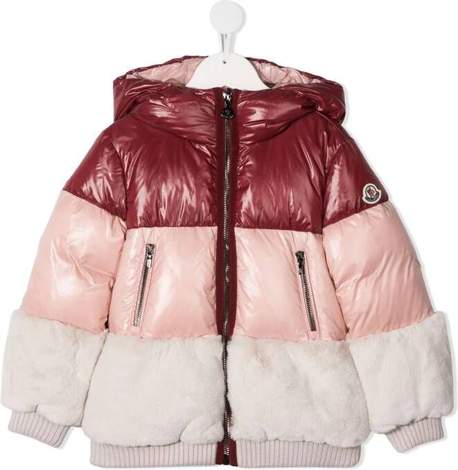 Moncler Enfant Jack met colourblocking Roze