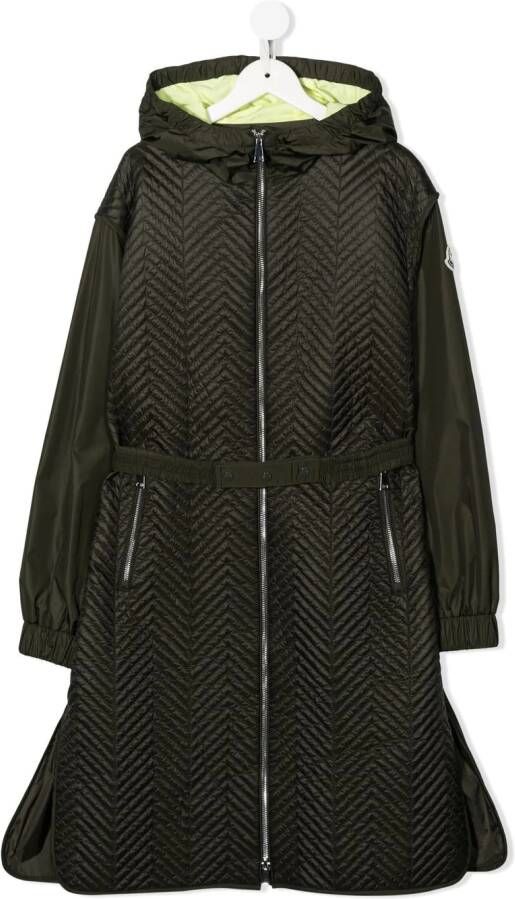 Moncler Enfant Jas met capuchon Groen