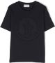 Moncler Enfant T-shirt met logo-reliëf Blauw - Thumbnail 1