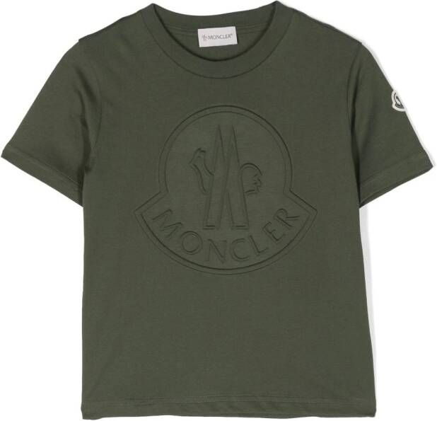 Moncler Enfant T-shirt met logo-reliëf Groen