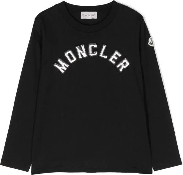 Moncler Enfant T-shirt met lange mouwen Zwart