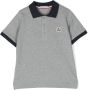 Moncler Enfant Poloshirt met logopatch Grijs - Thumbnail 1