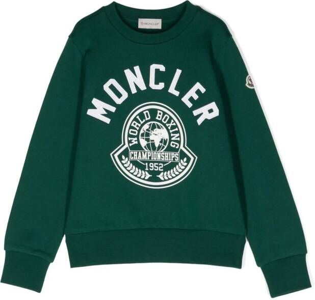 Moncler Enfant Sweater met logopatch Groen