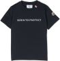 Moncler Enfant T-shirt met patch-detail Blauw - Thumbnail 1
