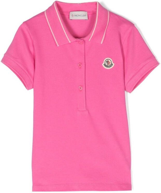 Moncler Enfant Poloshirt met logopatch Roze