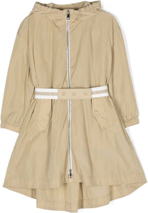 Moncler Enfant Regenjas met logoprint Beige