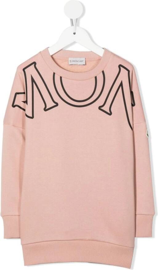 Moncler Enfant Sweaterjurk met logoprint Roze