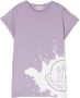 Moncler Enfant T-shirt met logoprint Paars - Thumbnail 1