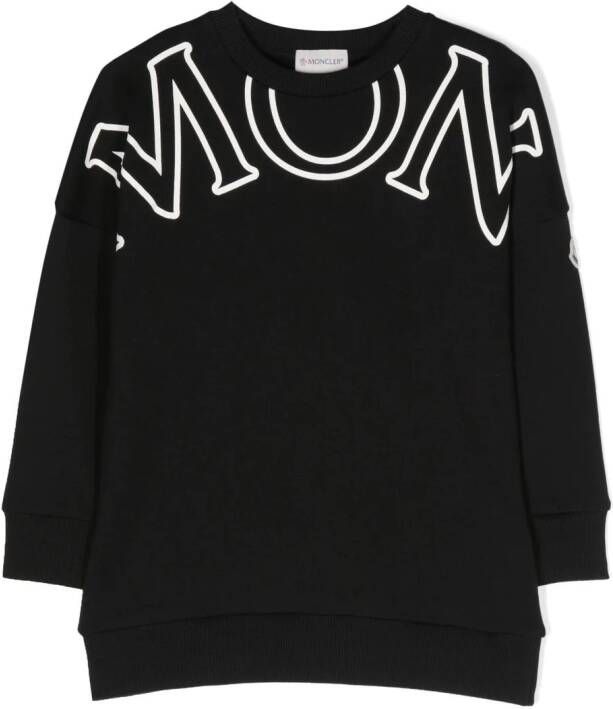 Moncler Enfant Sweaterjurk met logoprint Zwart