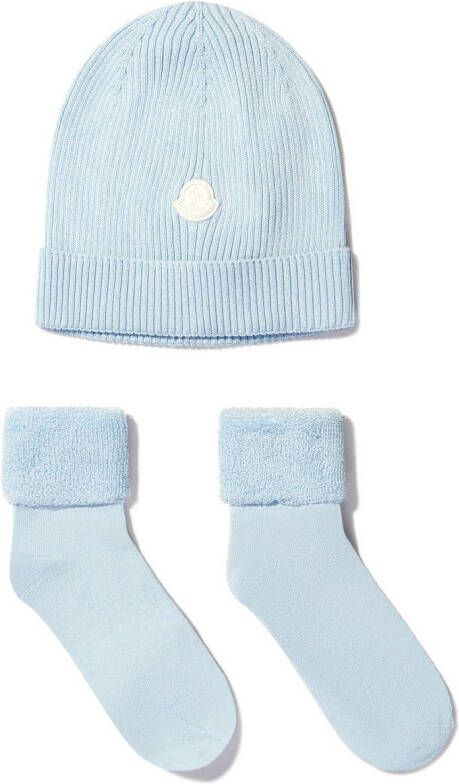 Moncler Enfant Muts en sokken set Blauw