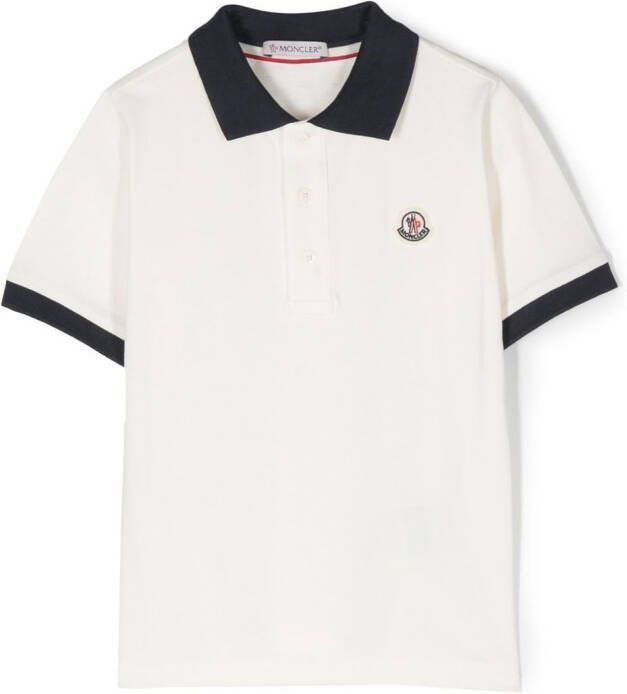 Moncler Enfant Poloshirt met logopatch Wit