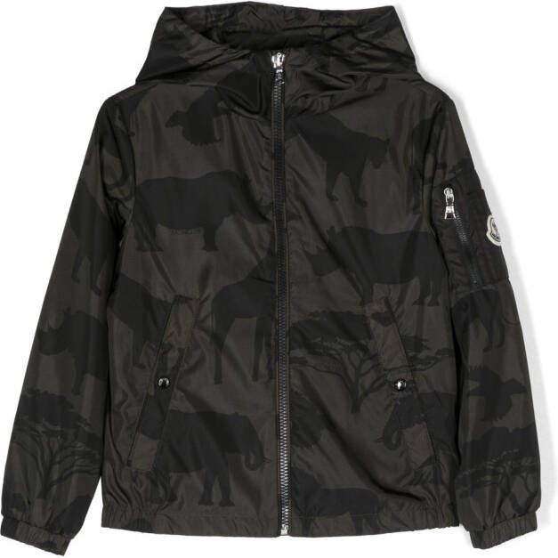 Moncler Enfant Jack met capuchon Groen