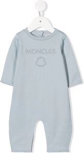Moncler Enfant Romper met geborduurd logo Blauw