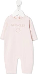 Moncler Enfant Romper met geborduurd logo Roze