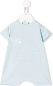 Moncler Enfant Romper met logoprint Blauw