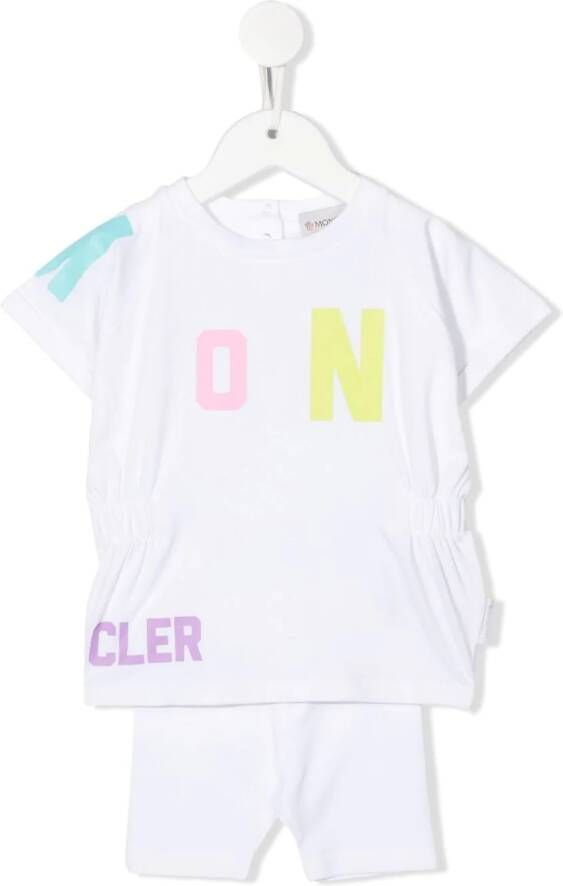 Moncler Enfant Romper met logoprint Wit