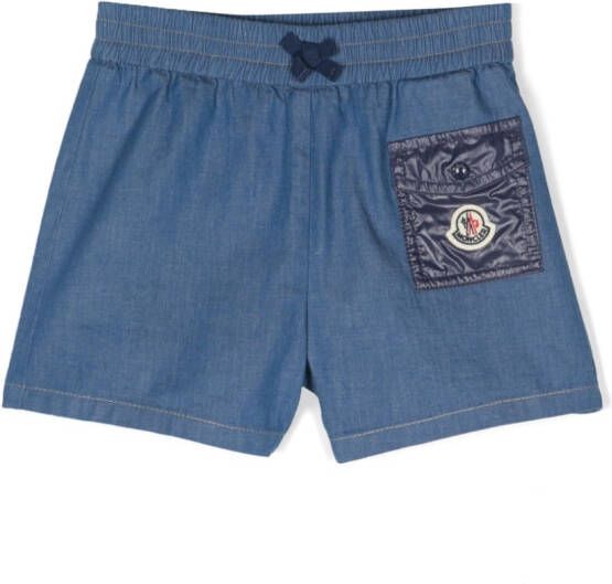 Moncler Enfant Shorts met logopatch Blauw