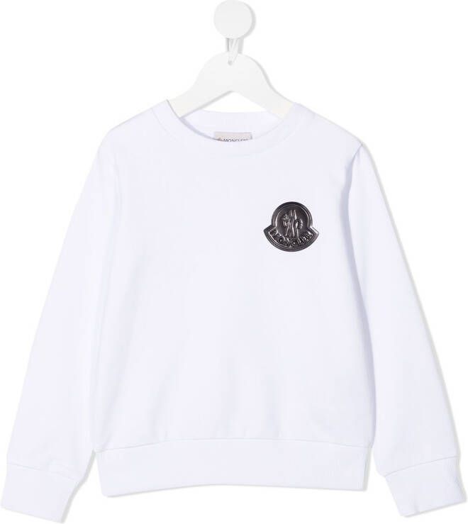 Moncler Enfant Sweater met logo-reliëf Wit