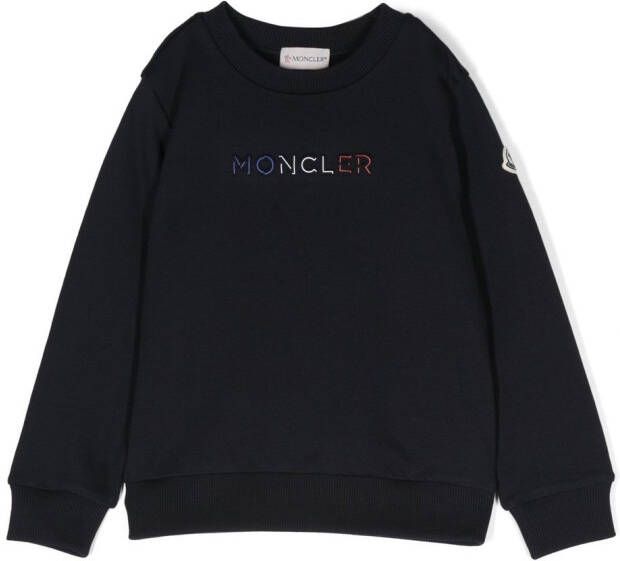 Moncler Enfant Sweater met logoprint Blauw