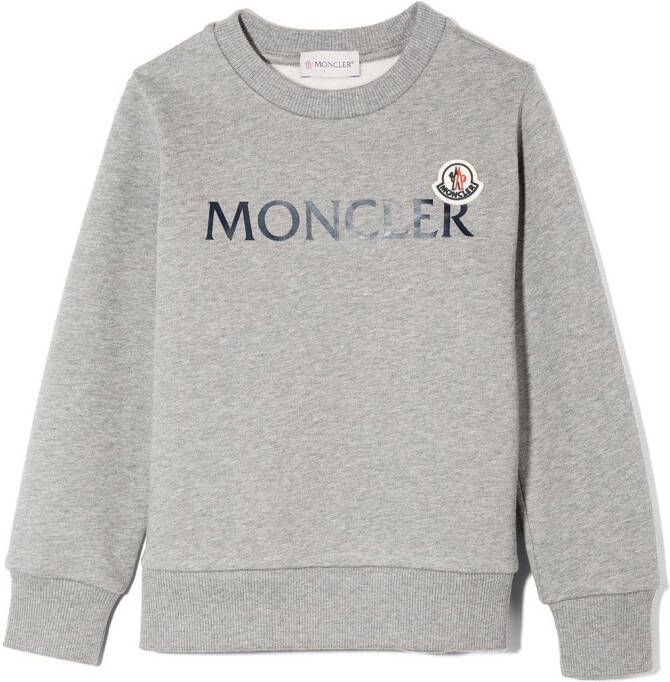 Moncler Enfant Sweater met logoprint Grijs