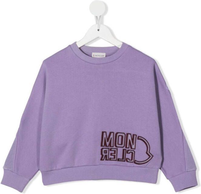 Moncler Enfant Sweater met logoprint Paars