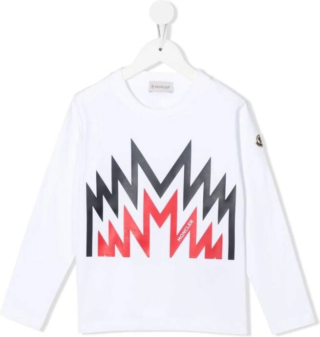 Moncler Enfant Sweater met logoprint Wit