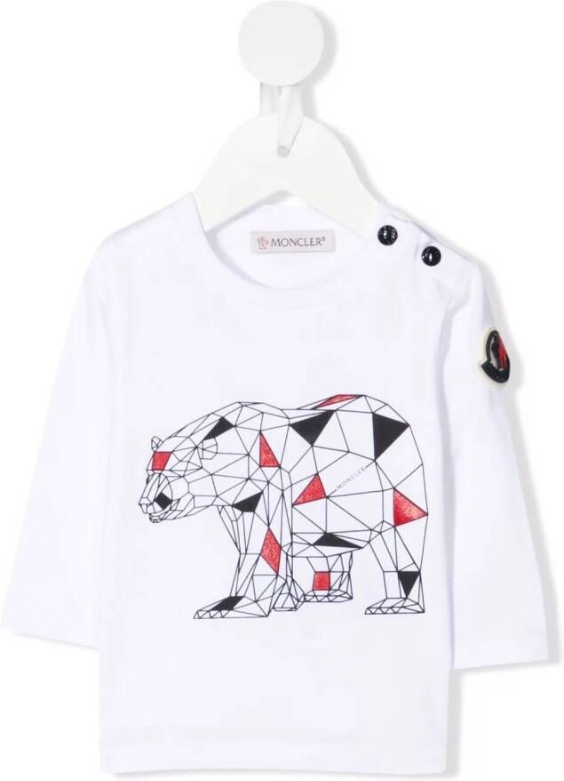 Moncler Enfant T-shirt met beerprint Wit