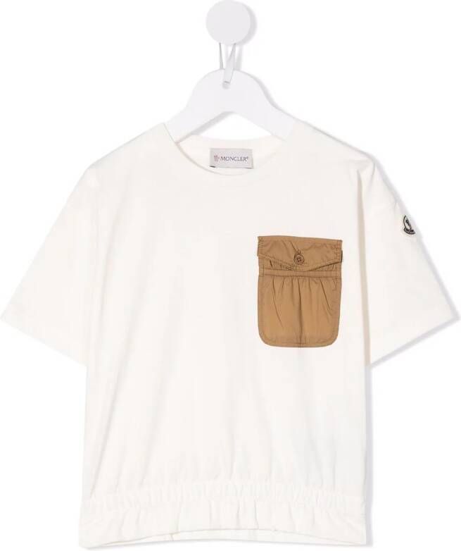 Moncler Enfant T-shirt met borstzak Wit