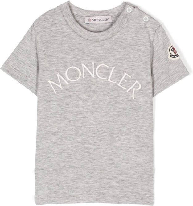 Moncler Enfant T-shirt met geborduurd logo Grijs