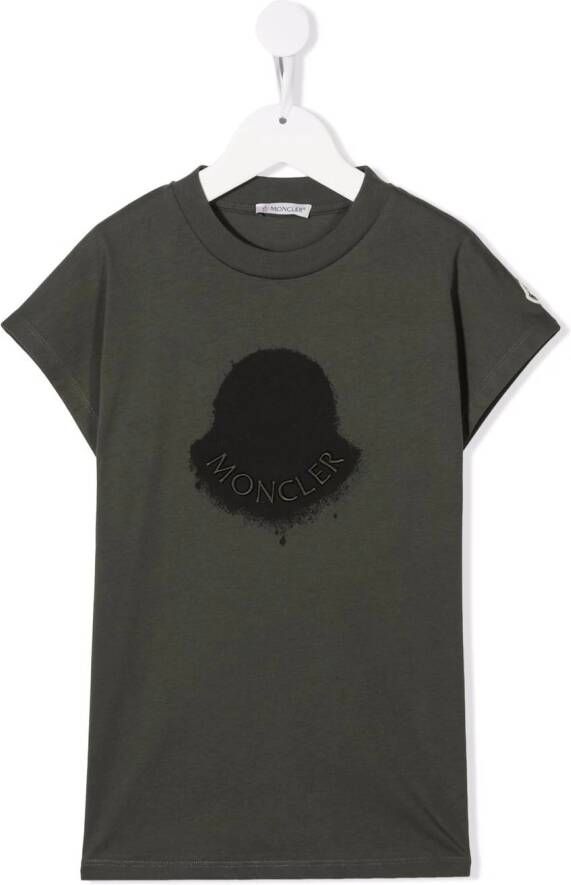 Moncler Enfant T-shirt met geborduurd logo Groen