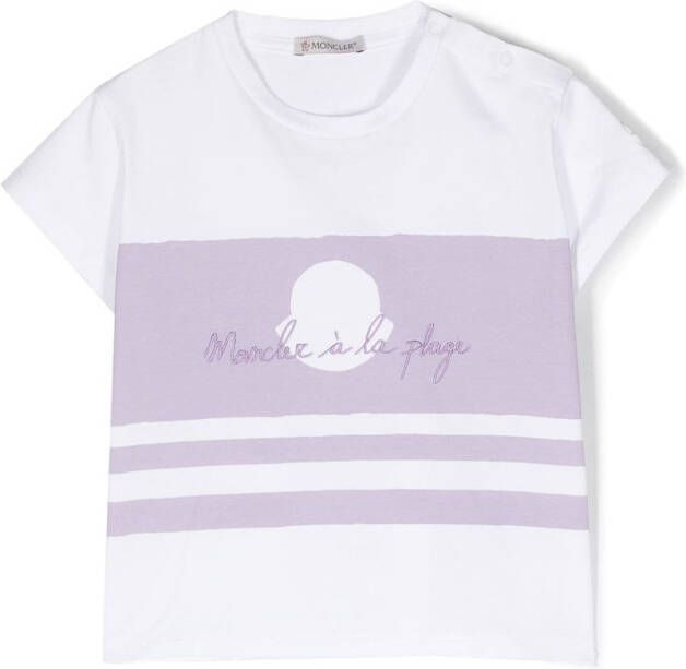 Moncler Enfant T-shirt met geborduurd logo Wit