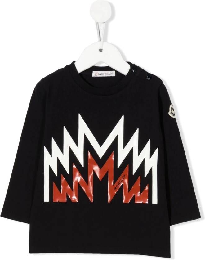 Moncler Enfant T-shirt met grafische print Blauw