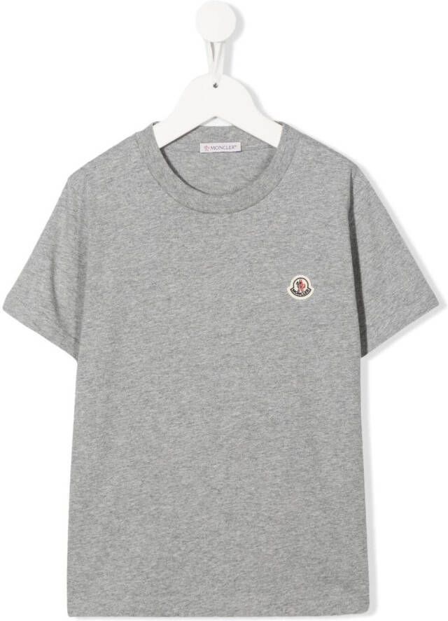 Moncler Enfant T-shirt met logopatch Grijs
