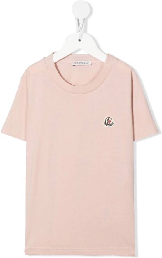 Moncler Enfant T-shirt met logopatch Roze