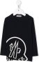 Moncler Enfant T-shirt met logoprint Blauw - Thumbnail 1