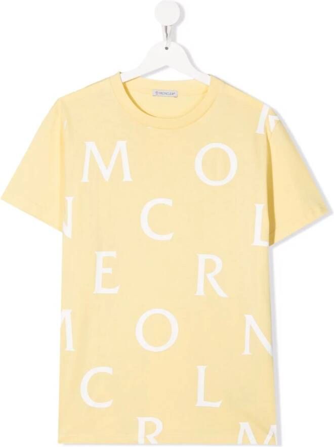 Moncler Enfant T-shirt met logoprint Geel