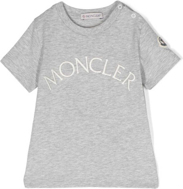 Moncler Enfant T-shirt met logoprint Grijs