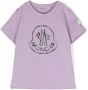 Moncler Enfant T-shirt met logoprint Paars - Thumbnail 1